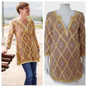 310 Calypso St Barth Linen Beaded Tunic Top